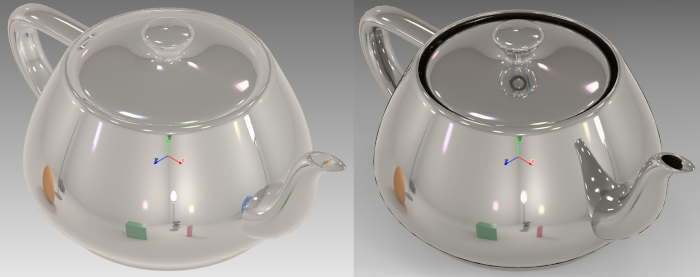 The same model in PBR and ray-traced mode