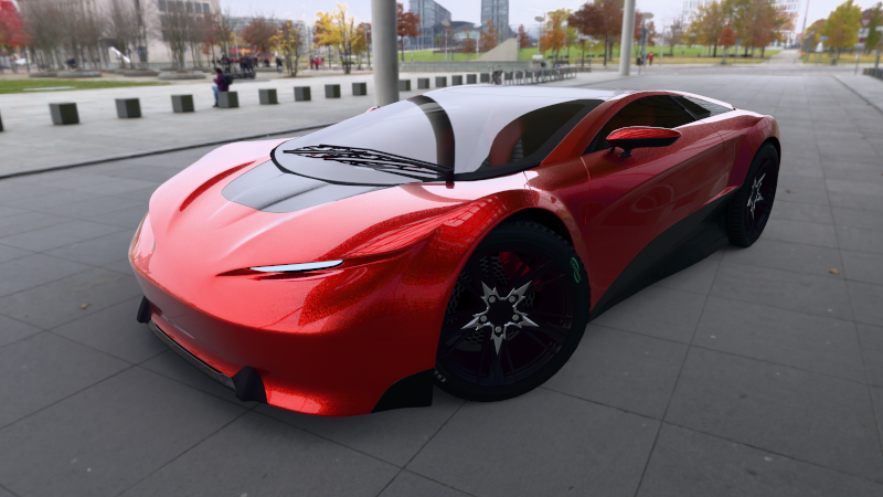 A finished ray-traced render